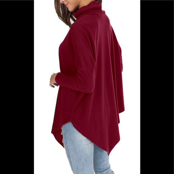 Levaca Tops - Levaca Women's Tunic, wine, size Large
